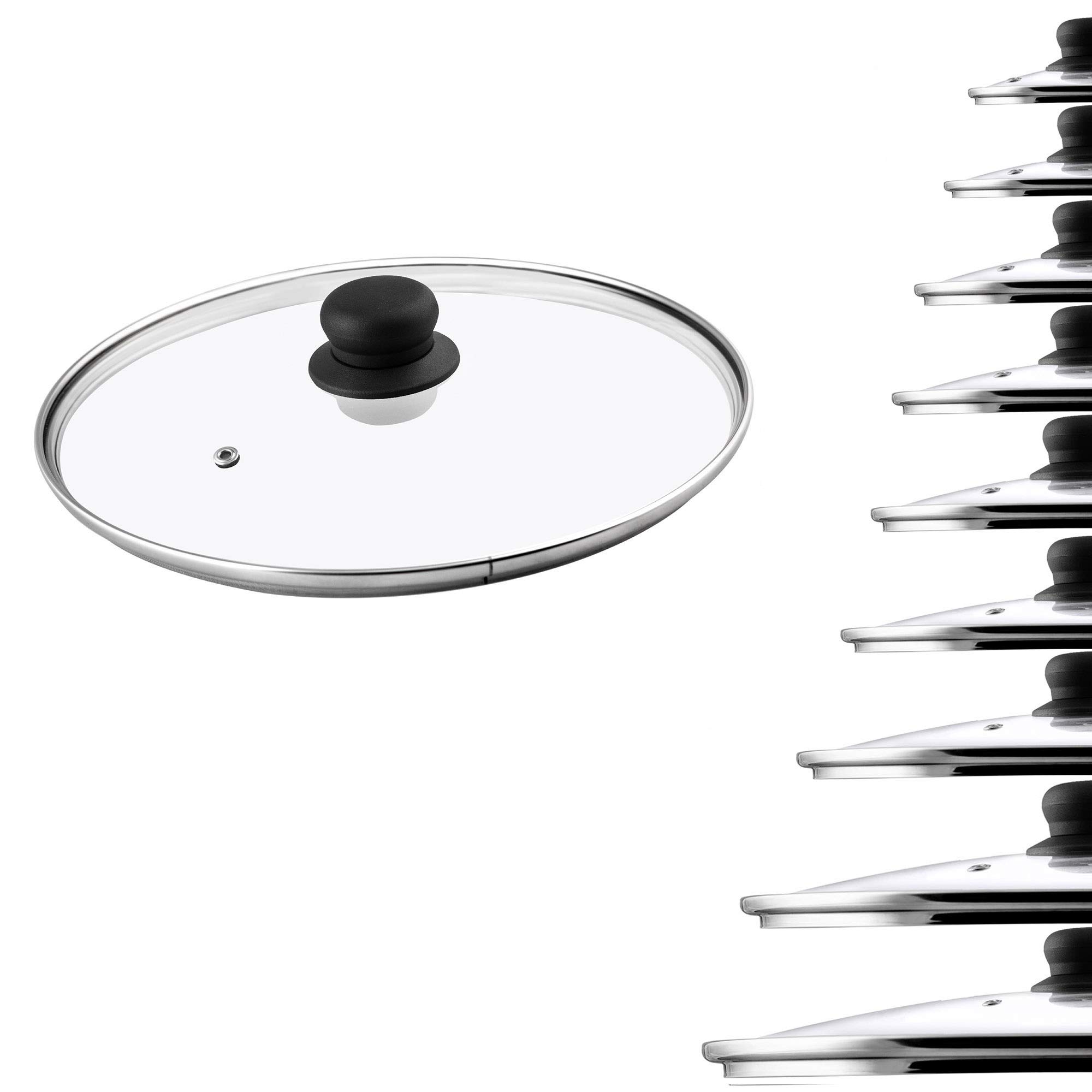 KADAX Set di coperchi in vetro, diametro 14-30 cm, coperchio resistente