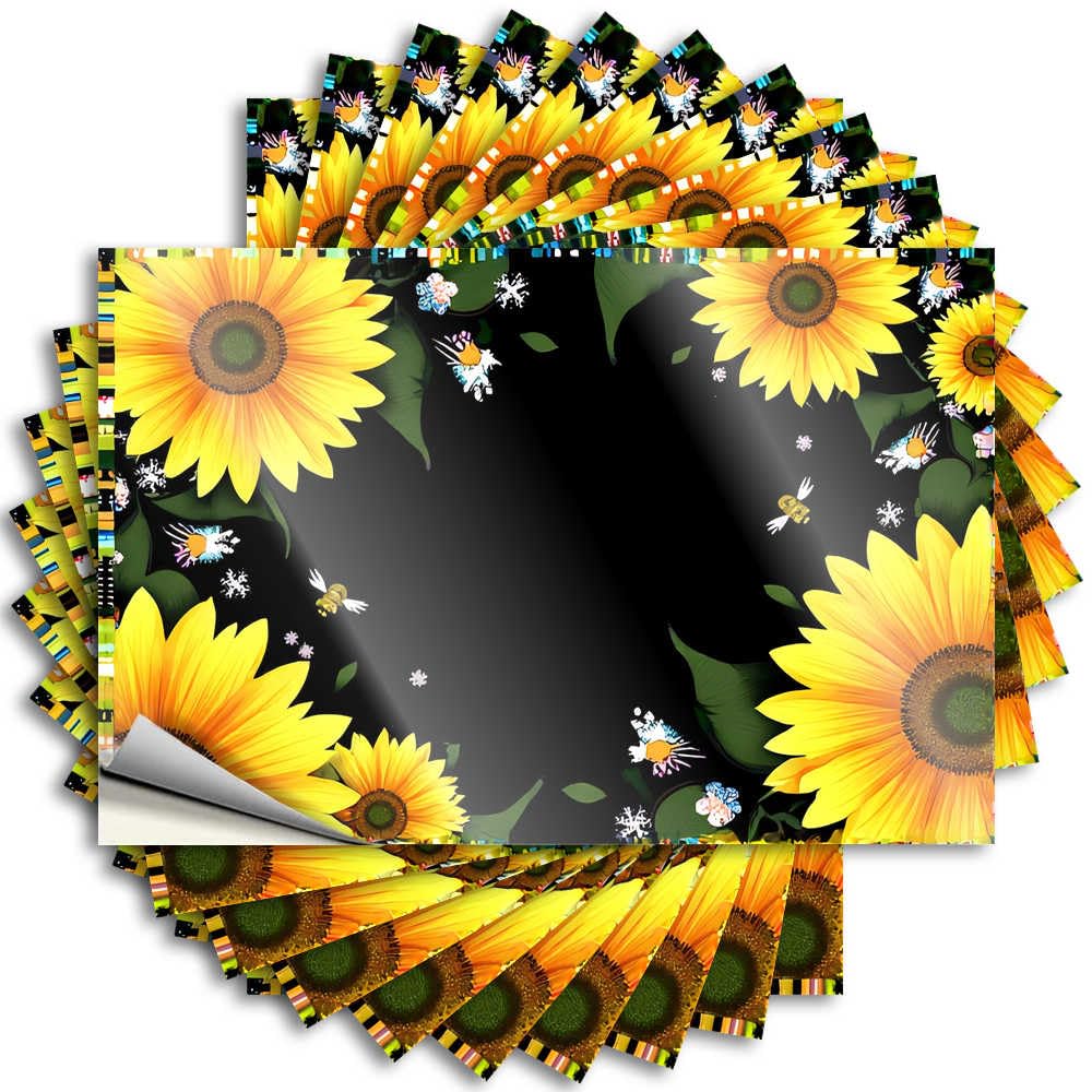 Quote Accessories Custom Stickers, Case Waterproof Sunflower and Bee Garden Frame for Hydro Flask | Aesthetic Vinyl Decals for Gamers Holiday Gift(12X18CM)