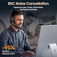 Vista 2 de Auriculares Bluetooth para Camionero, Auriculares Inalámbricos con Micrófono, Auriculares Bluetooth con Micrófono de Cancelación de Ruido Dual