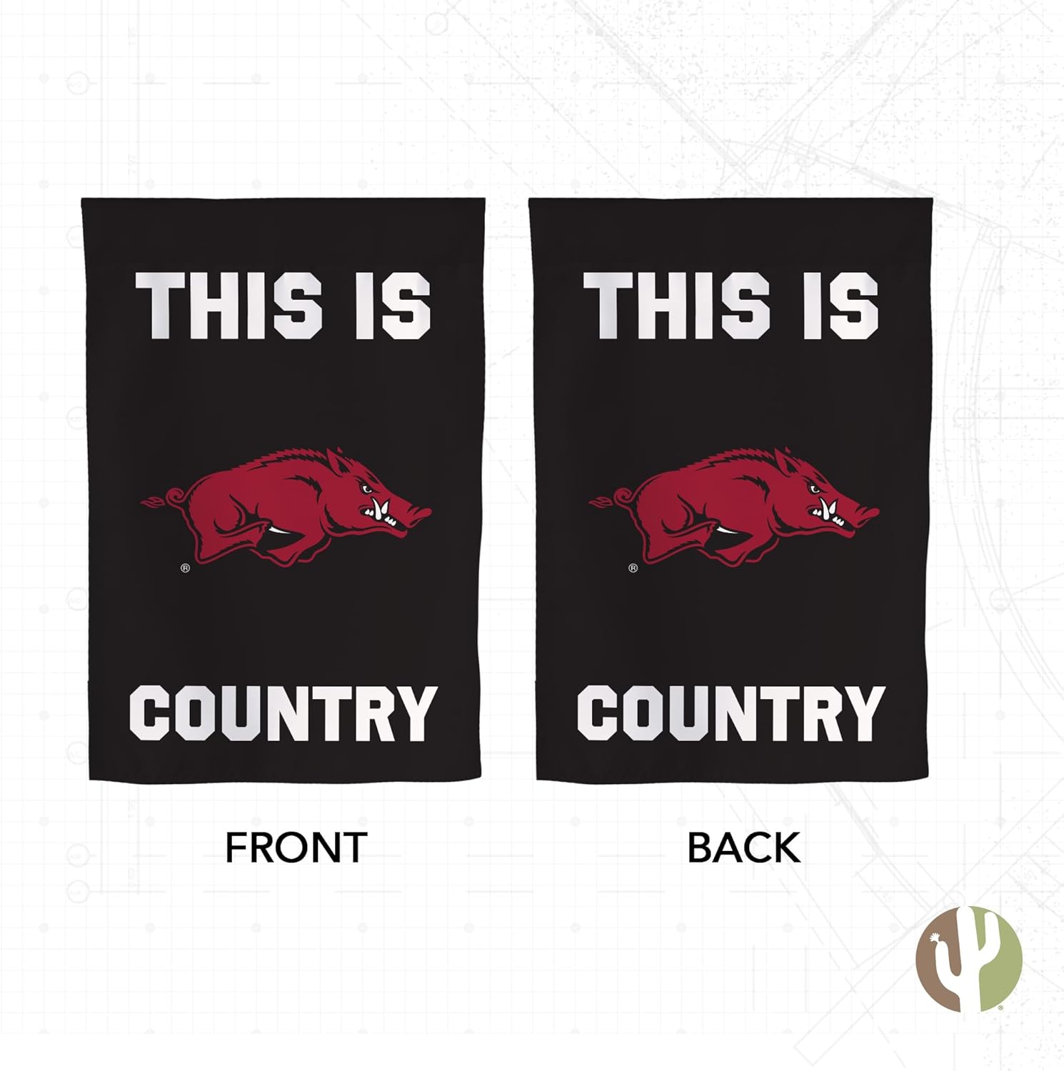 Desert Cactus University of Arkansas UA Garden Flag – 19 x 12 inch Arkansas Razorbacks Banner, For Outdoor Display and Events (Design L) - Image 2