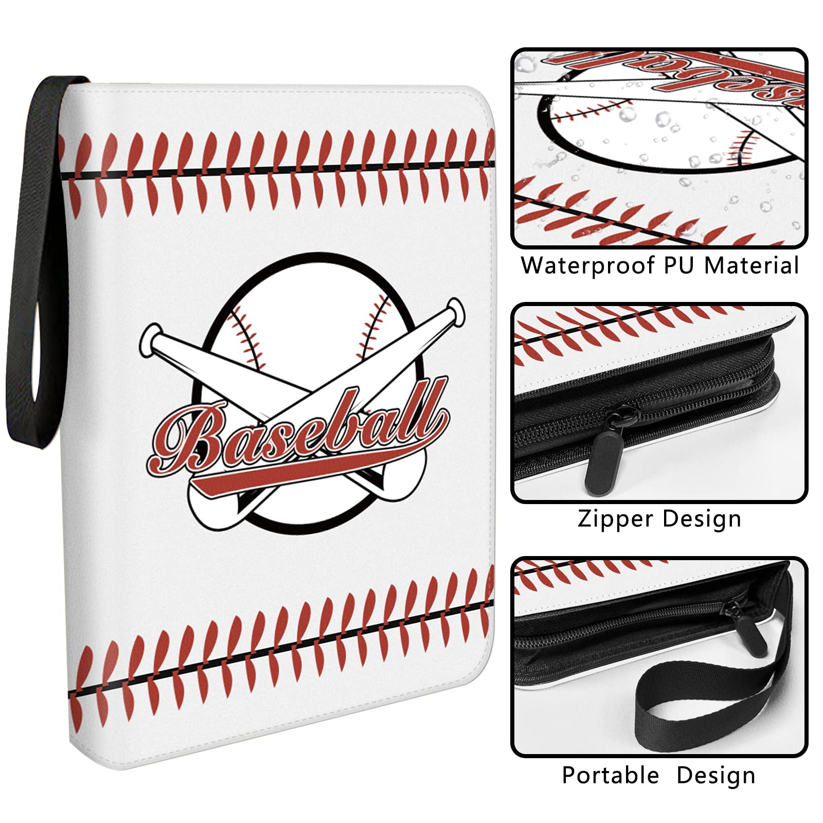 ANNOR Raccoglitore per carte da baseball, raccoglitore per carte collezionabili a 9 tasche, adatto a 720 carte con 40 custodie rimovibili, album a 3 anelli per conservare le collezioni di carte
