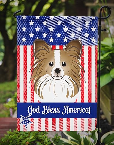 Vista 90 de Caroline's Treasures BB2171GF American Flag and Border Collie Garden Flag Mailbox Flag Decorative Yard Flag Banner Outside Patio Artwork Yard Flower