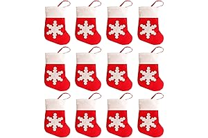 San Tokra 12Pcs Mini Christmas Stockings for Tableware