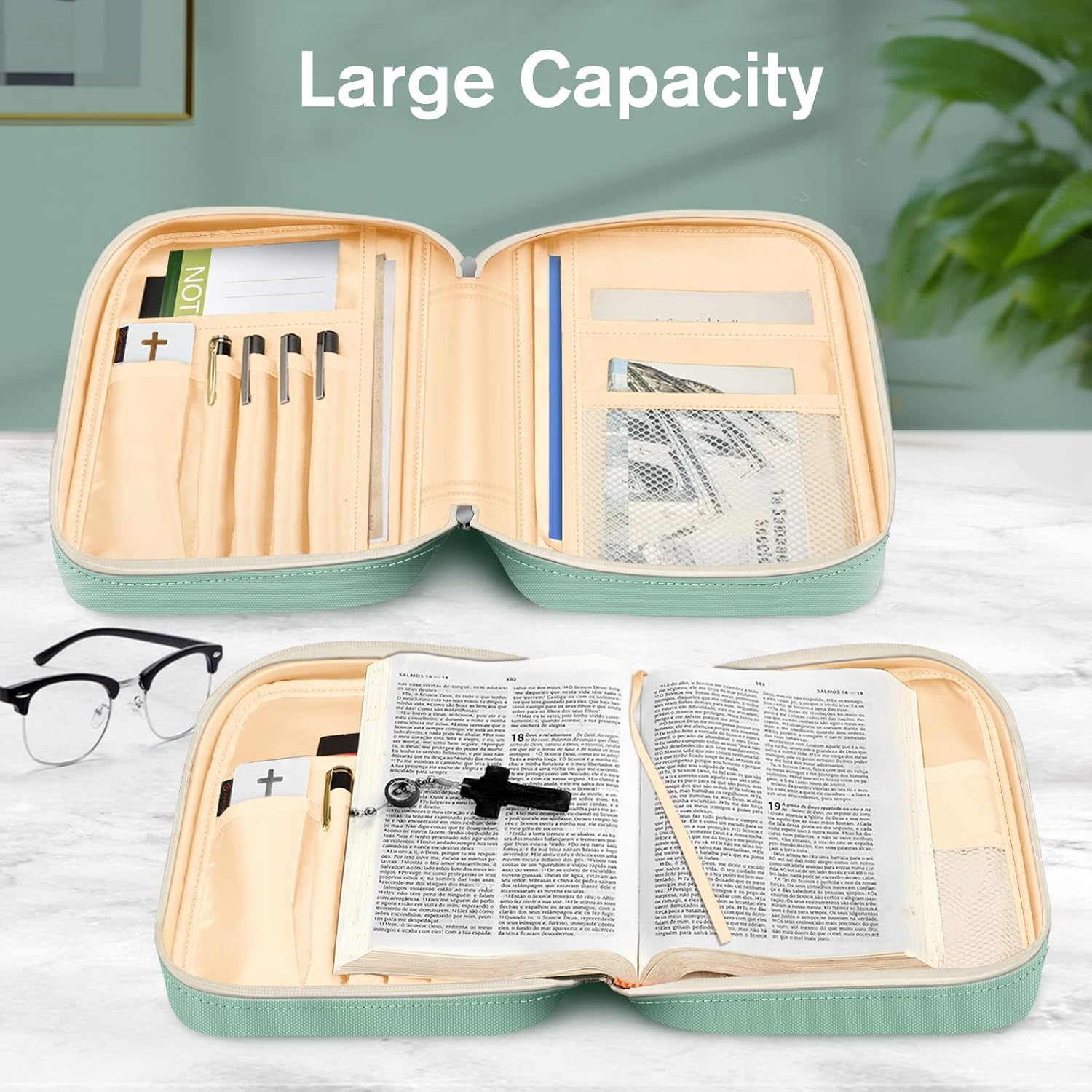 FINPAC Bible Cover Light Green + Bible Highlighters 6-Pack