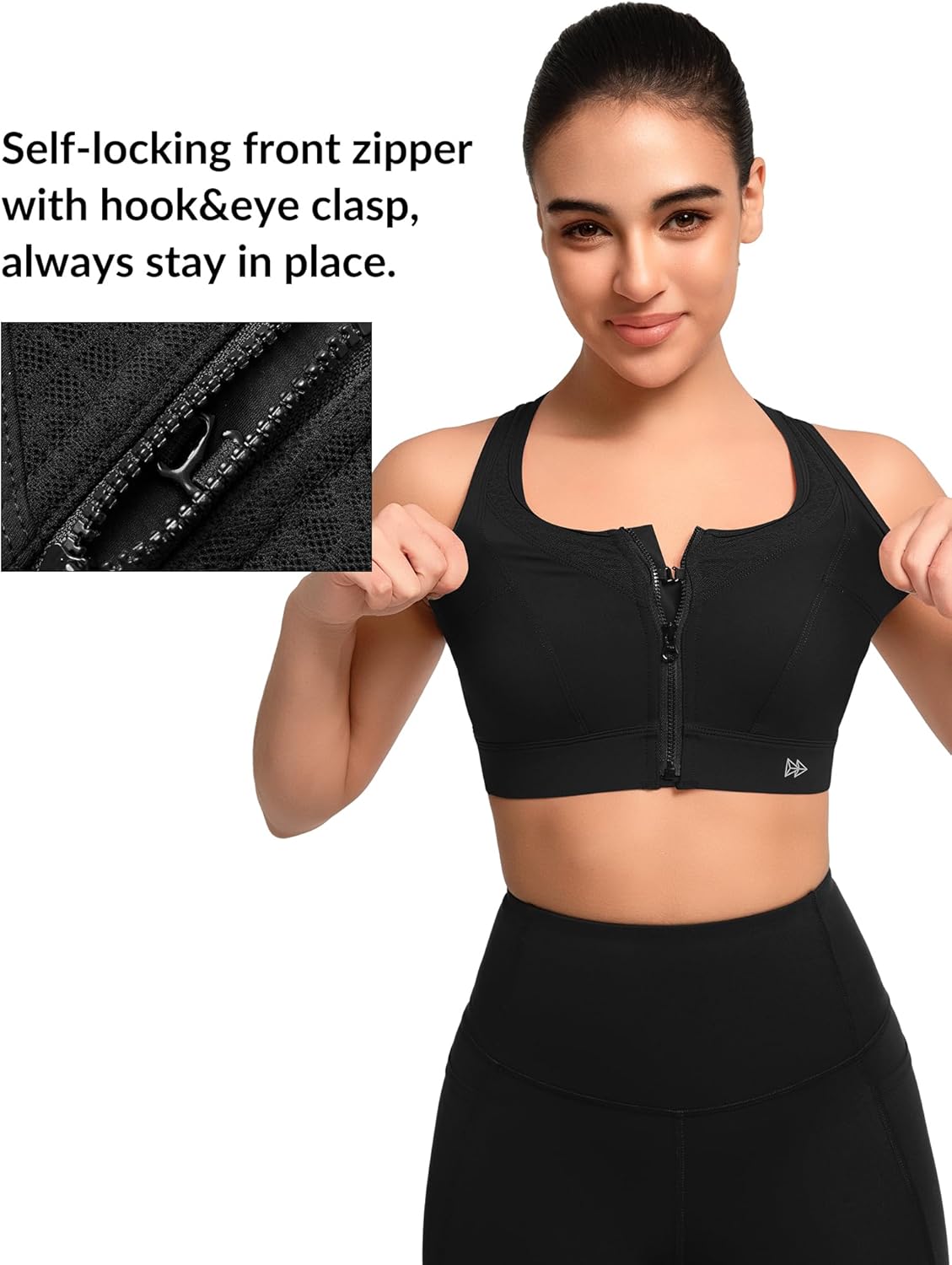 Yvette High Impact Sports Bras for Women Front Zip Supportive Running Bras for Large Bust Plus Size - Image 4