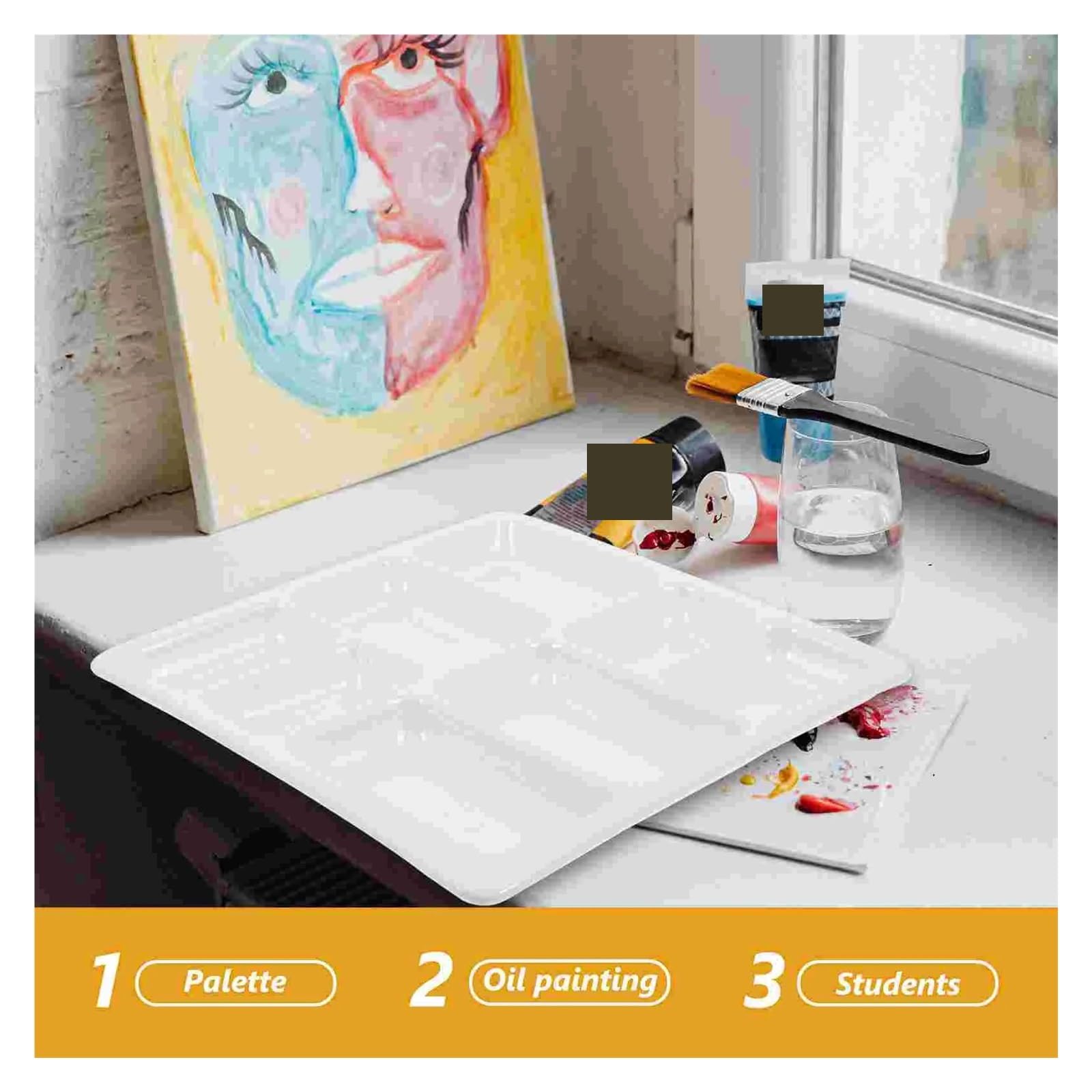 Paleta de Pintura para cerámica Paleta de Pintura cerámica 7 Pulgadas, Bandeja mezcladora Acuarela, ganizador Color 8 pozos for Artistas, bandejas pigmentos, Mezcla Tinta