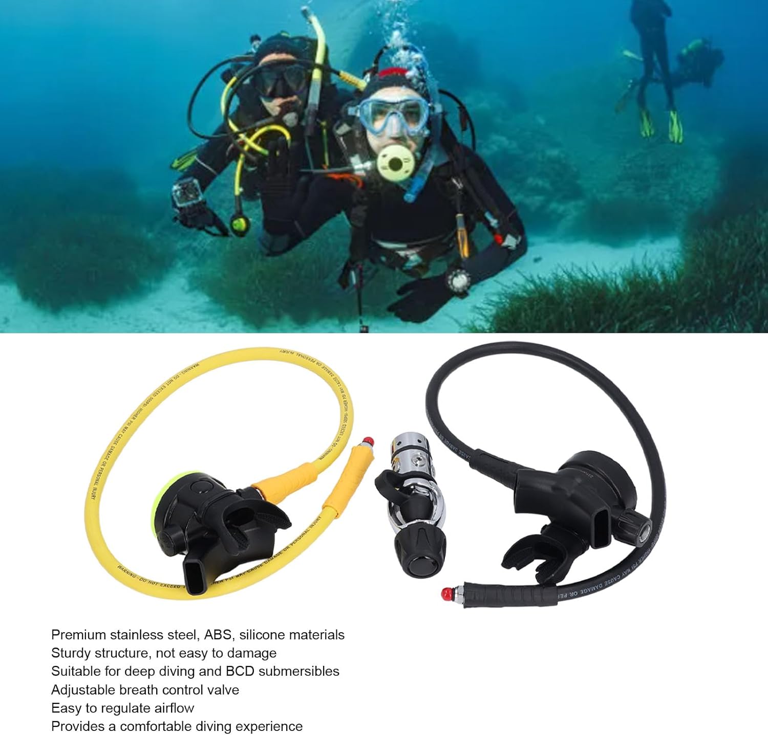 Adjustable Dive Regulator System, Dive Regulator Set for Deep Diving BCD Submersibles Compact Lightweight Professional Equipment