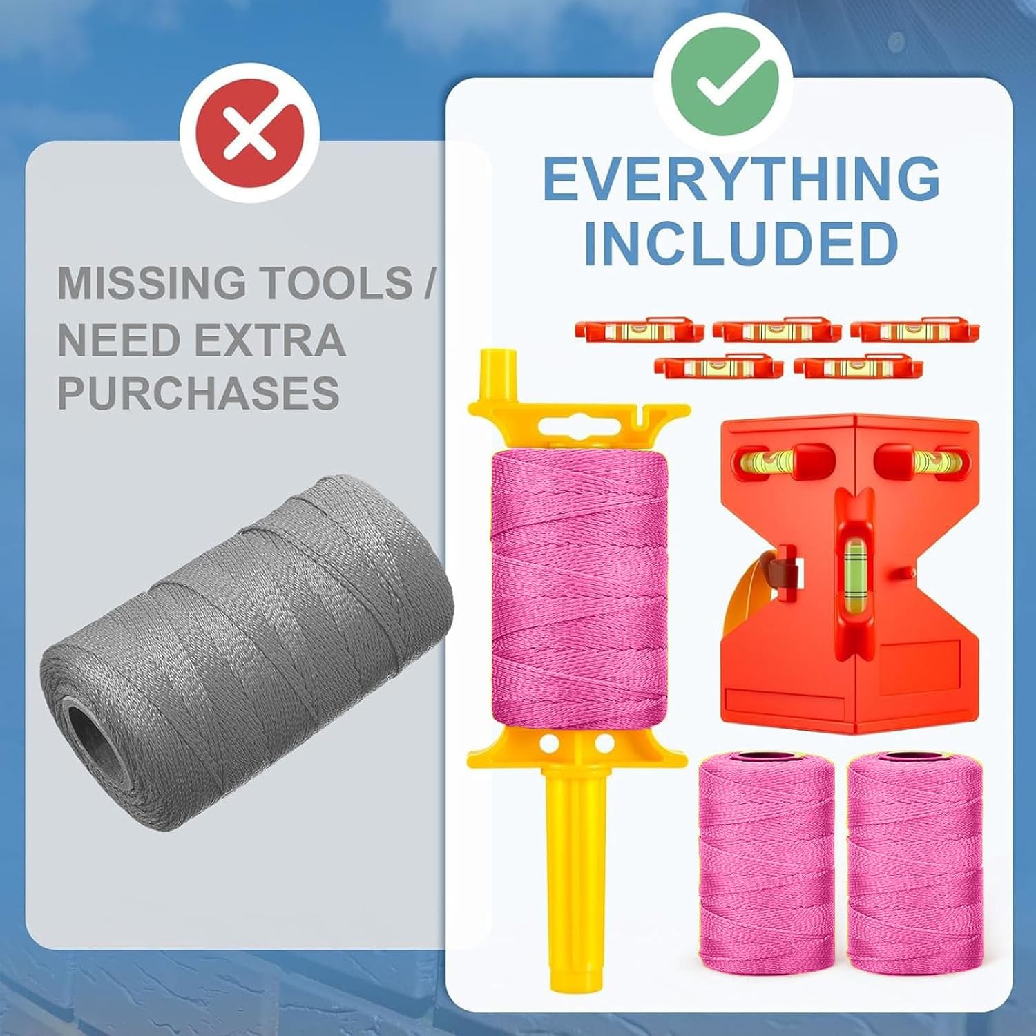 Construction Line String Set with Post for Precise Wallpaper Alignment and Building Projects