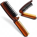 Travel Foldable Hair Brush Portable Mini Boar Bristle Hair Brush
