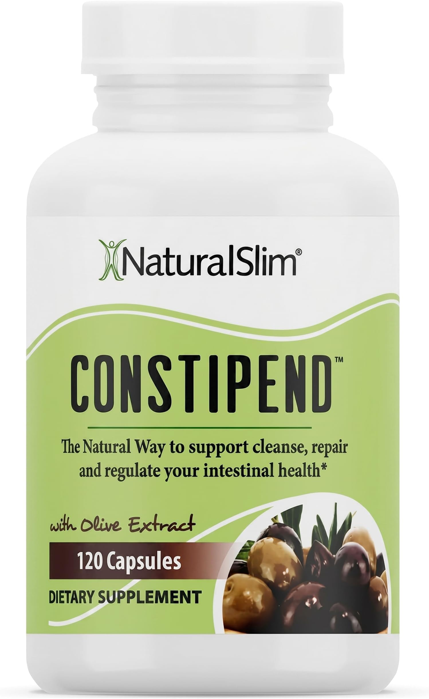 NaturalSlim, Constipation Relief, Stool Softeners Constipend, Colon Cleanser for Women & Men with Magnesium Citrate, Aspartate & Olive Extract, 120 Vegetable Capsules