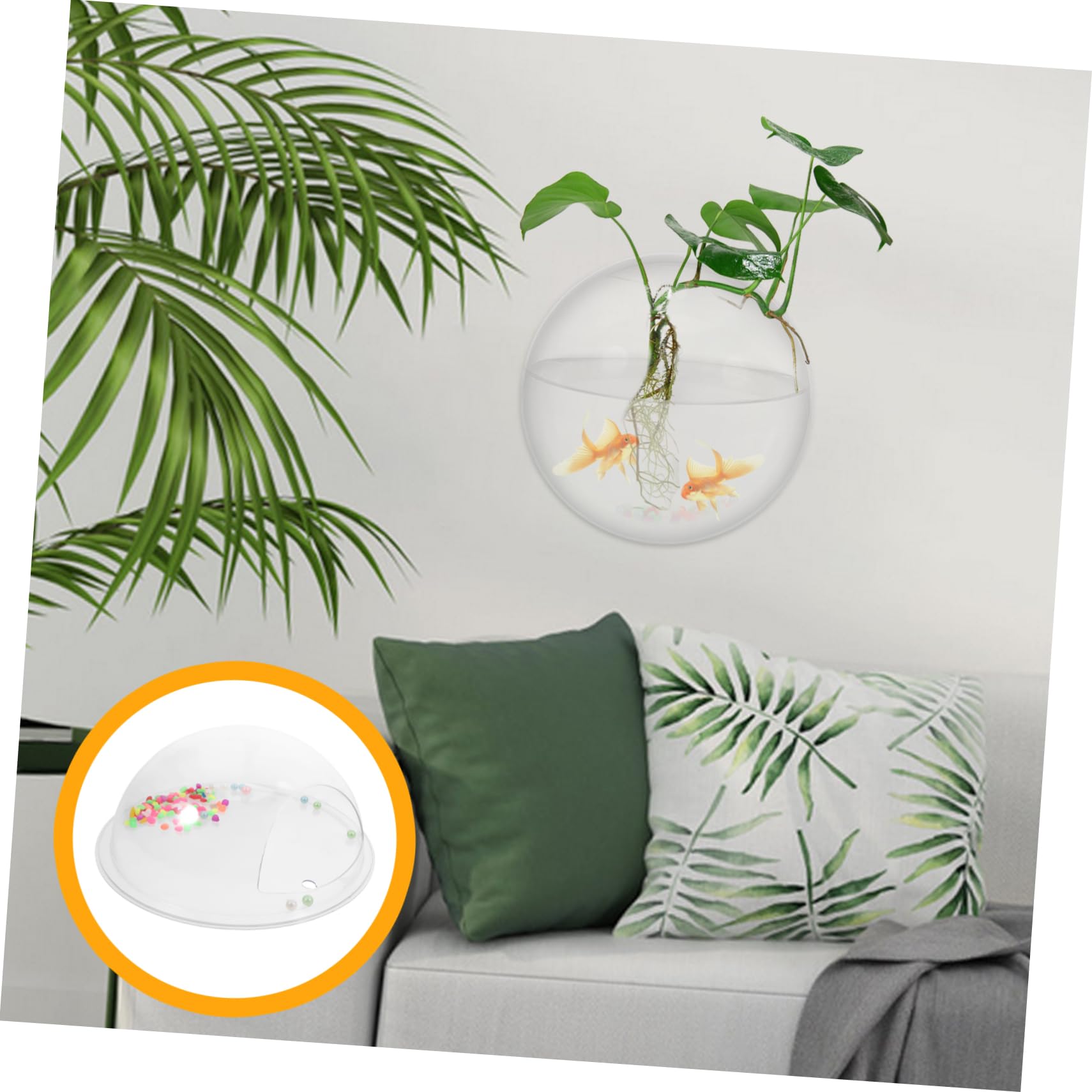 Aquarium Mural en Acrylique pour La Maison Peu Encombrant Diamètre De 23 Cm
