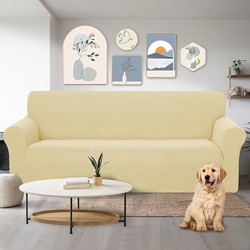Miniatura 226 de U-NICE HOME Funda elástica para sofá de 2 plazas, funda protectora de muebles para sofá de 2 plazas, apta para mascotas (sofá biplaza, beige)