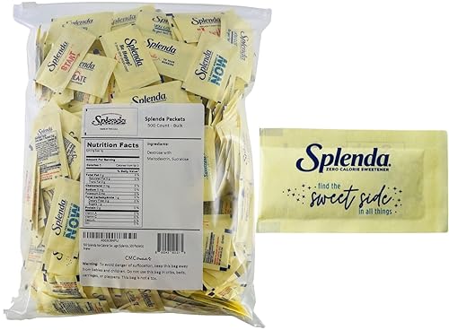 500 paquetes de edulcorantes sin calorías Splenda en una bolsa de plástico de sellado deslizante para alimentos paquete a granel para un fácil