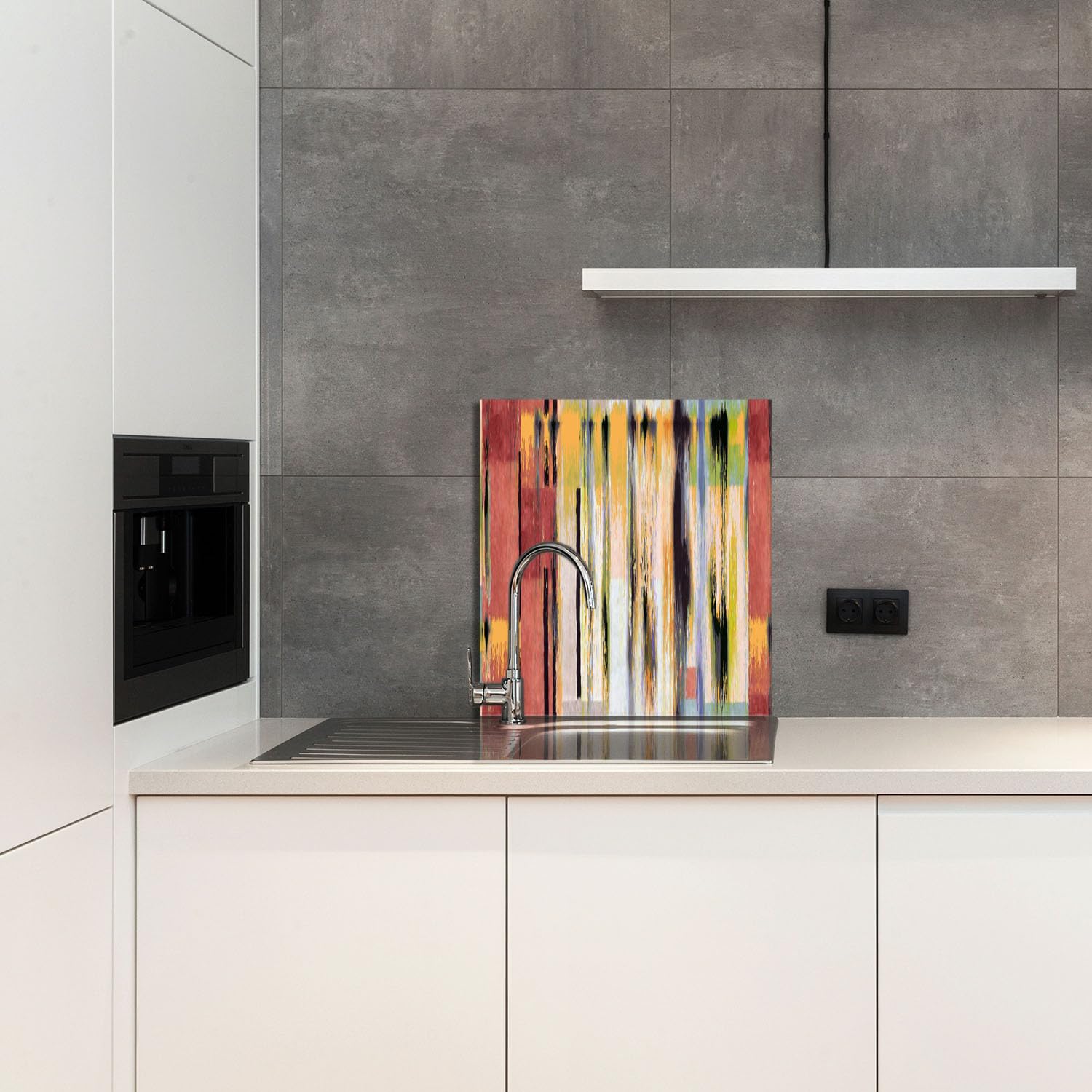 Szklany panel ochronny do kuchni Lacobel, szklana płyta ochronna na kuchenkę, 60x65 cm, szklana deska do krojenia, ochrona przed rozpryskiwaniem, uniwersalna, KOLOROWA