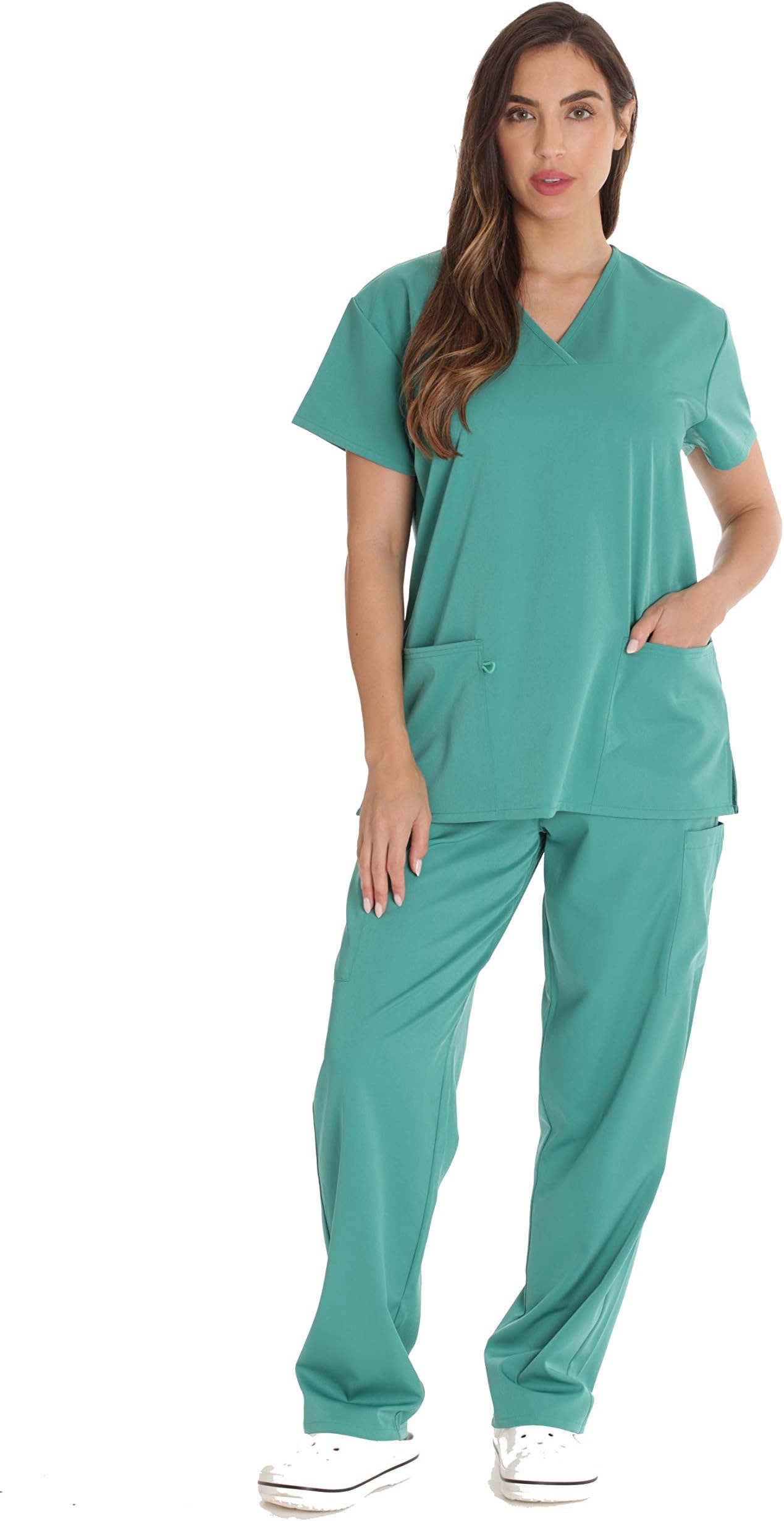 Just Love Women's Six Pocket Medical Scrubs Set (V-Neck with Cargo Pant)