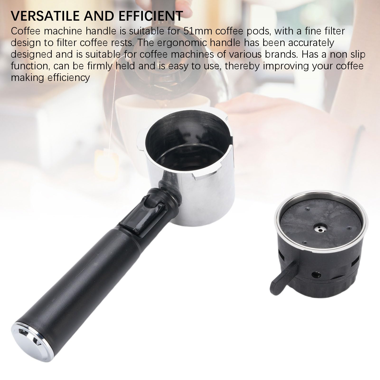 Jiawu Soporte para Filtro de café de Aleación de Aluminio de, 51 Mm, Fácil de Montar para Amantes del café en Casa y Oficina