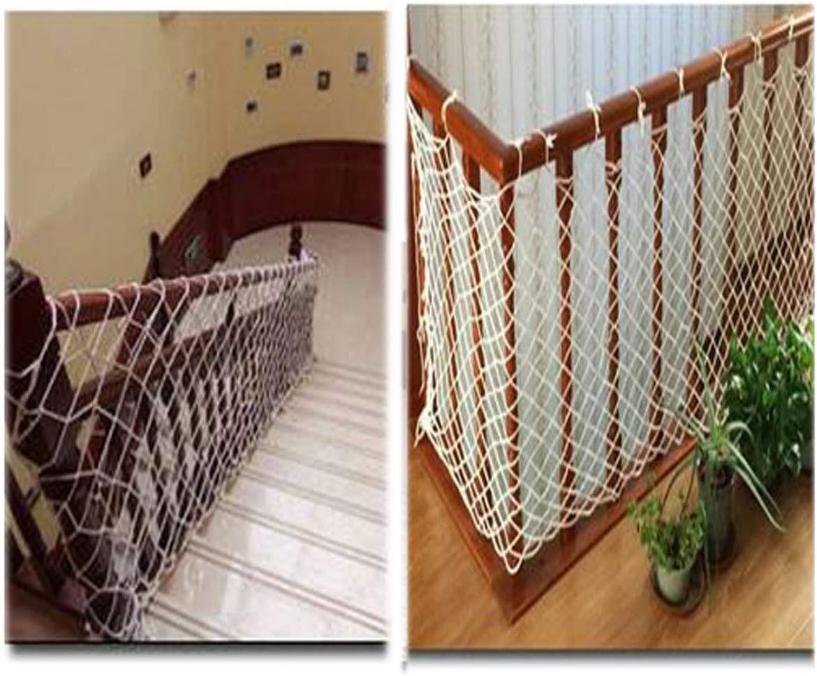 Safety Net Cat Safety Net for Balcony & Window Transparent Protective Net for Cats Pet Anti-Escape Net Stair Balcony Protection Net Garden Net(Size:4x4m(13x13ft),Color:Hemp Rope net)