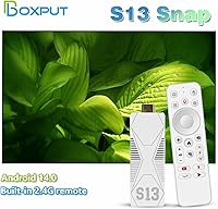 Vista 5 de BOXPUT S13 Snap Android TV Stick Android 14 Dispositivo de transmisión RK3518 Quad Core 2GB RAM 16GB ROM Dual Band WiFi 2.4G Control remoto de voz