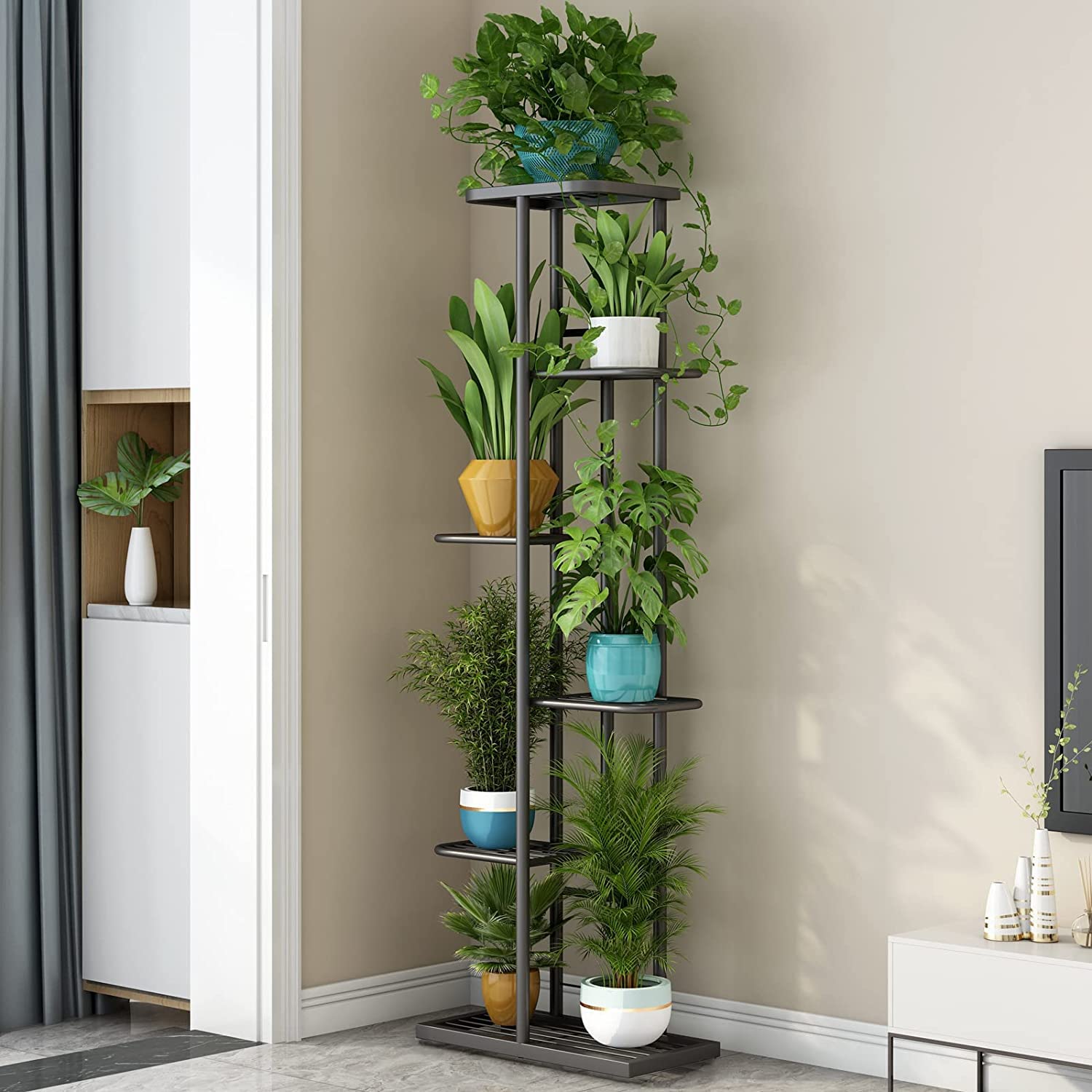 IRON LANDS SOLID 7 Potted Premium Plant Stand Multiple Tier European Style Flower Pot Holder Shelves Planter Rack Storage Organizer Display for Indoor Outdoor Garden Balcony (B0CFQ4VB12) Amazon Price History, Amazon Price Tracker