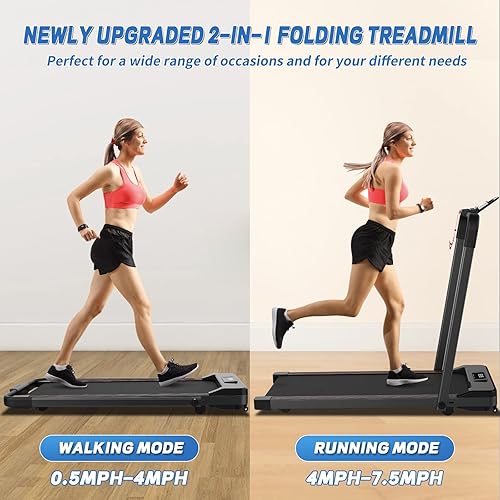 Miniatura 2 de Under Desk Treadmill Walking Pad Desk Treadmill for Office Under Desk 265LBS with Blue Tooth Speaker, Remote Control and LED Display, Walking