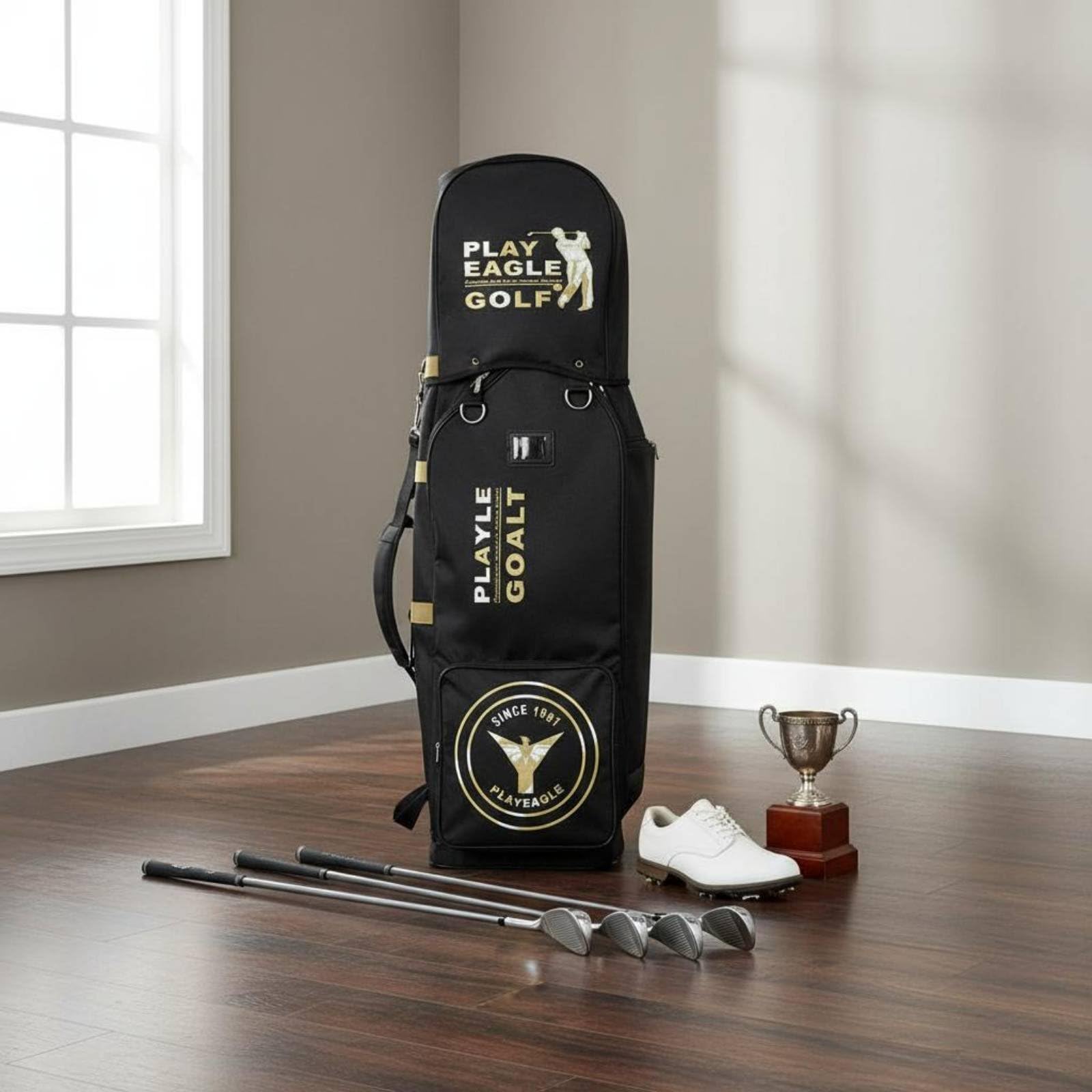 TISHITA Funda de Viaje para Golf Bolsa Trolley Estuche Maleta Porta Palos con Ruedas Plegable Refuerzos Inferiores en Oxford Fácil de Adecuada para Aeropuertos Hoteles Desplazamientos
