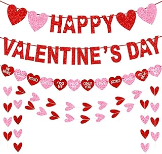 Happy Valentine's Day Banner, Valentines Party Decorations