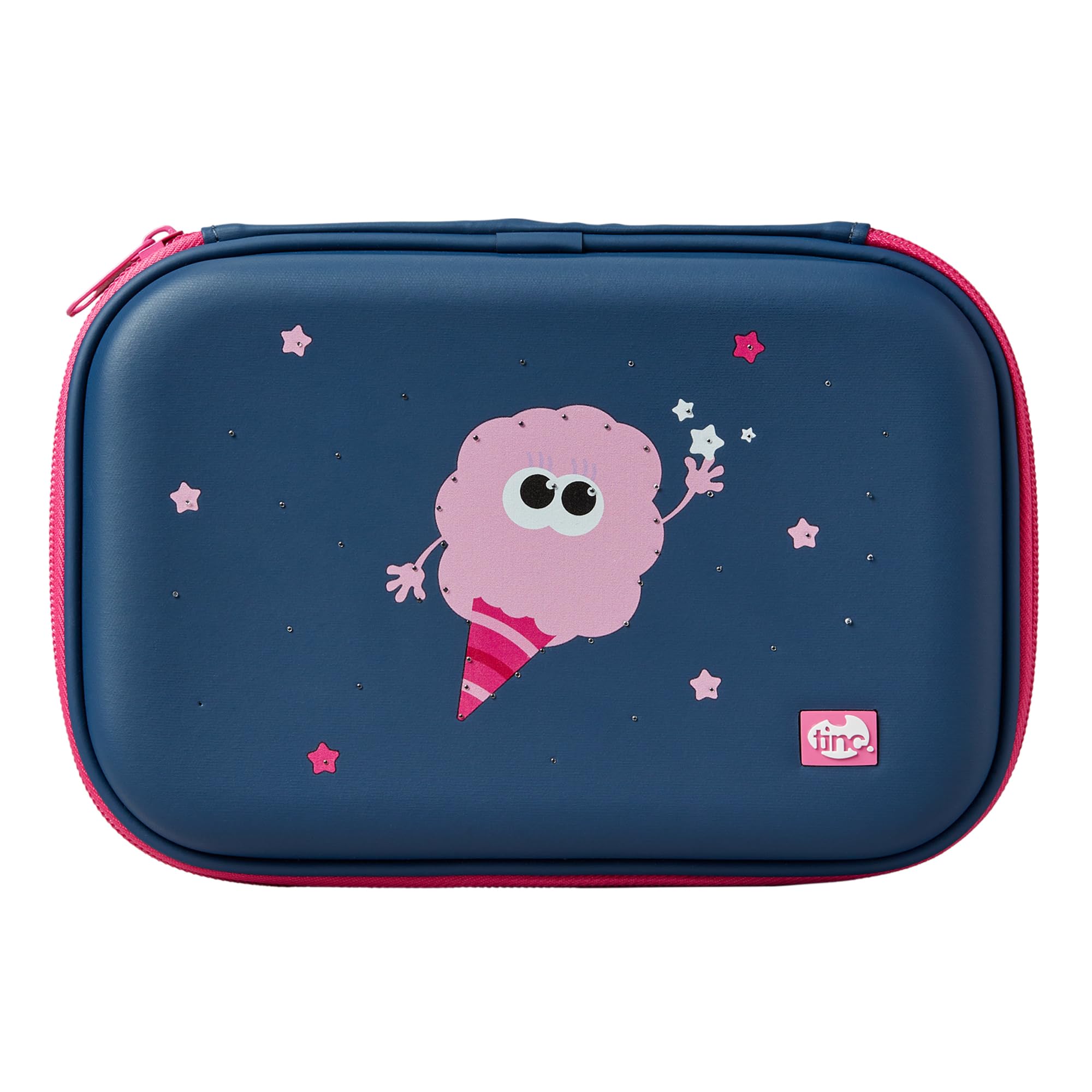 TincLight up Hardtop Zip Compartment Pencil Case, Navy