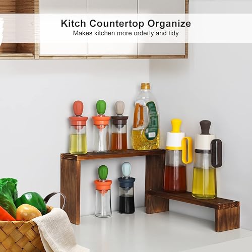 Miniatura 5 de Soporte para Plantas de Escritorio Estante para Plantas de Alféizar de Ventana 3 Niveles Estantes de Madera para Plantas de Mesa Pequeño Estante de