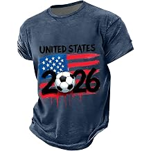 Soccer Cup Jerseys Shirt for Men 2026 Summer Casual Graphic Crew Neck Tops American Flag USA Team Fans Spirit Shirts