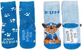 Paw Patrol 3D ABS Calcetines de peluche para niños – Calcetines de invierno suaves para niños, antideslizantes, calcetines cálidos, color azul (2 unidades)