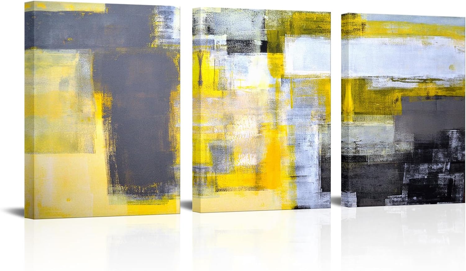 LyerArtork 3 Pieces Abstract Wall Art Canvas Prints Gold Grey Minimalist Oil Paintings Wall Decor Neutral Modern Artwork for Living Room Bedroom Office Home Kitchen Decor 12"x16"x3pcs