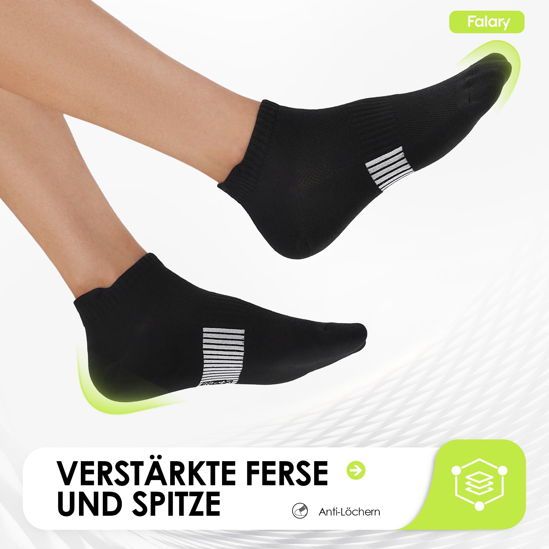 FALARY Calzini sportivi Calzini da ginnastica Uomo e donna 8 paia Calzini da corsa Calzini in cotone traspiranteCalzini alla caviglia Calzini lunghi Taglia 35-50 Nero Bianco