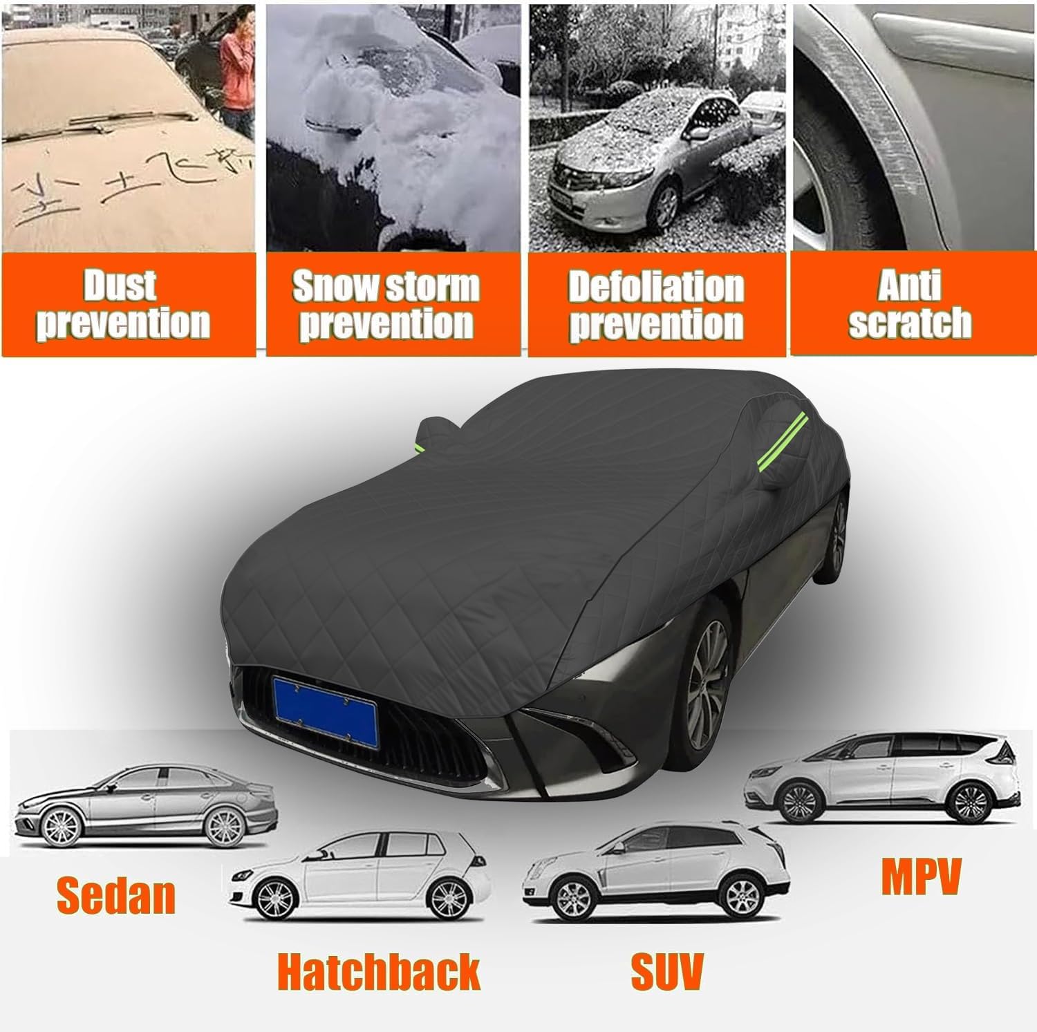 雹害対策ハーフカーカバー適用ポルシェ・カイエンGTSクーペ | 4930 x 1989 x 1653 mm | 傷に強く、防水性、紫