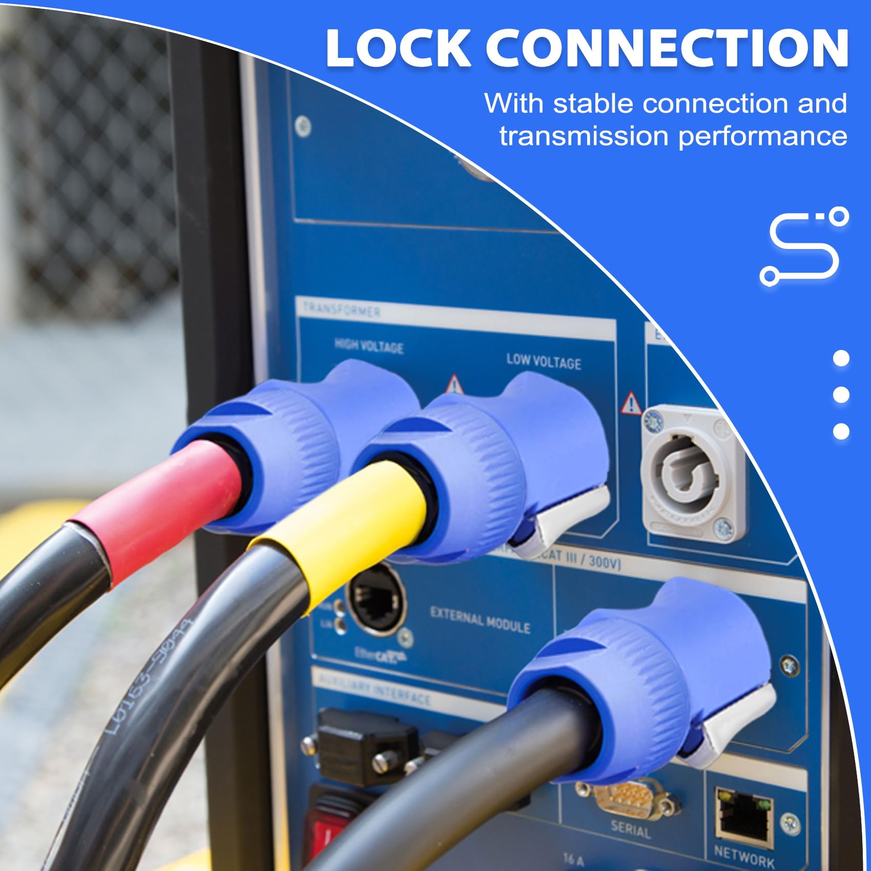 Set di 10 adattatori audio NAC3FCA + NAC3MPA-1 PowerCon - Connessioni professionali a 3 per amplificatore e mixer (+ blu)