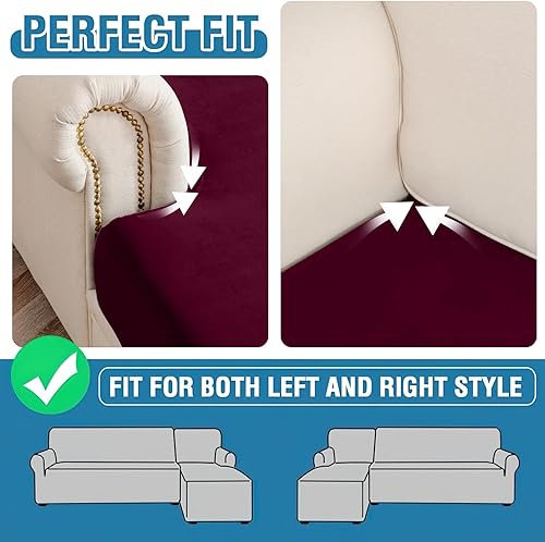 Miniatura 19 de Funda para sofá, funda de cojín de terciopelo elástico de 2 piezas, funda elástica lavable para asiento o respaldo, fundas de asiento de sofá para