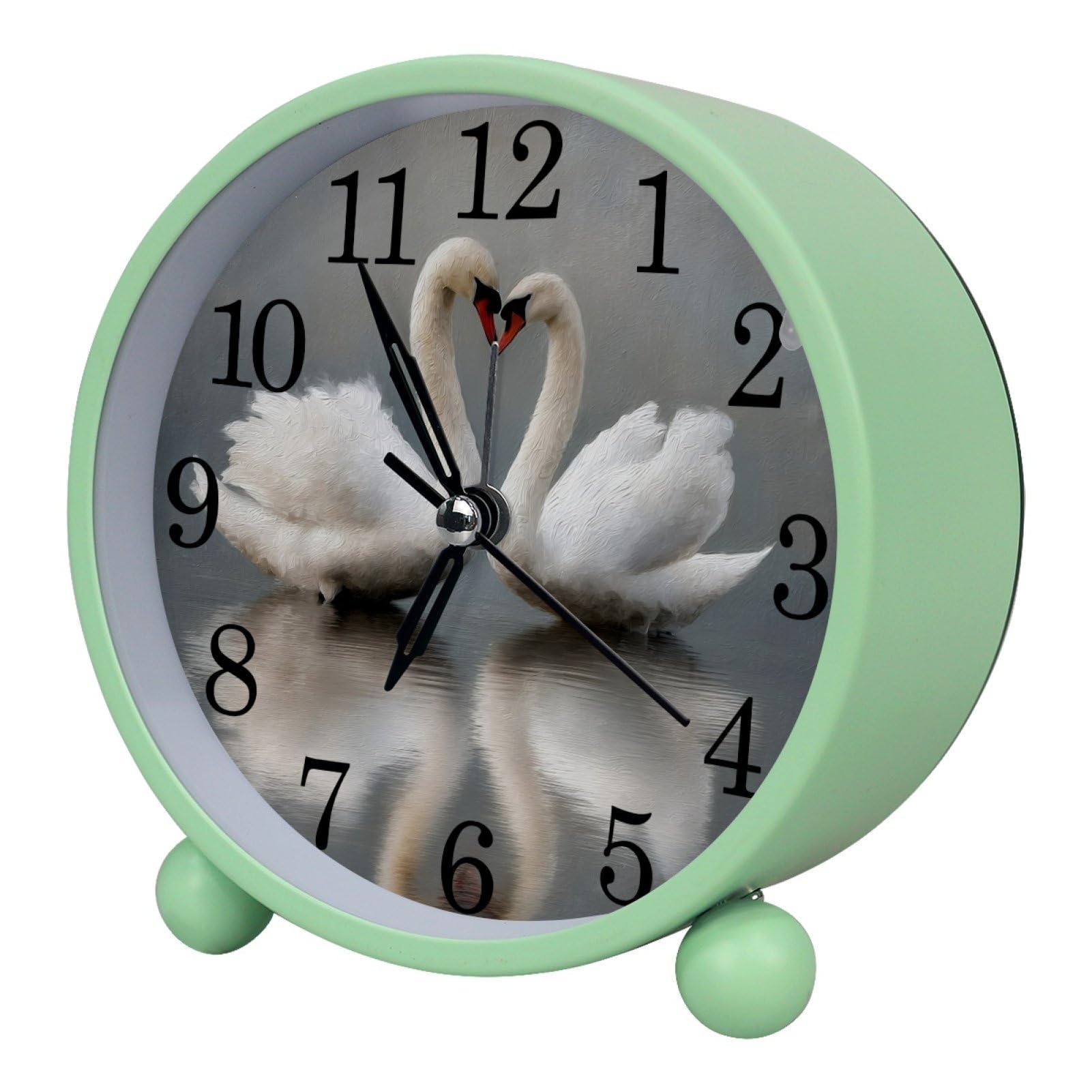 etoenbrc Watercolor Butterfly Silent Analog Alarm Clock Small Battery Operated Clock Slient Plastic Table Clock for Living Room Bedroom Color216