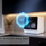 Hermitlux Table Top Dishwasher 7+3 Programmes, Mini Countertop Dishwasher with 5 Place Settings, Delayed Star Function & Child Lock - 5