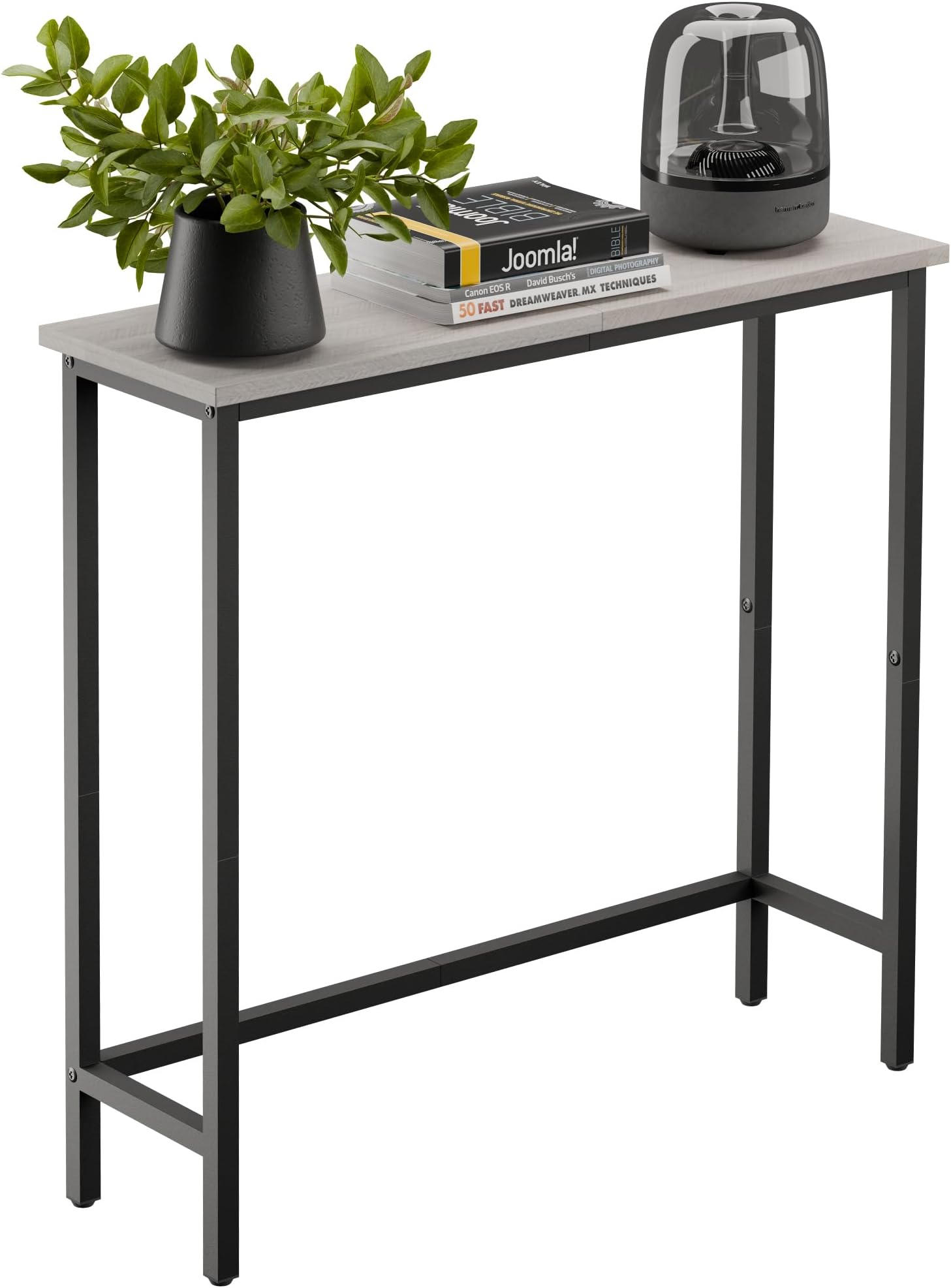 HollyHOMENarrow Console Table, 29.5" Slim Entryway Table, Sofa Stand, Hallway Shelf for Hallway, Bedroom, Living Room, Foyer, Grey