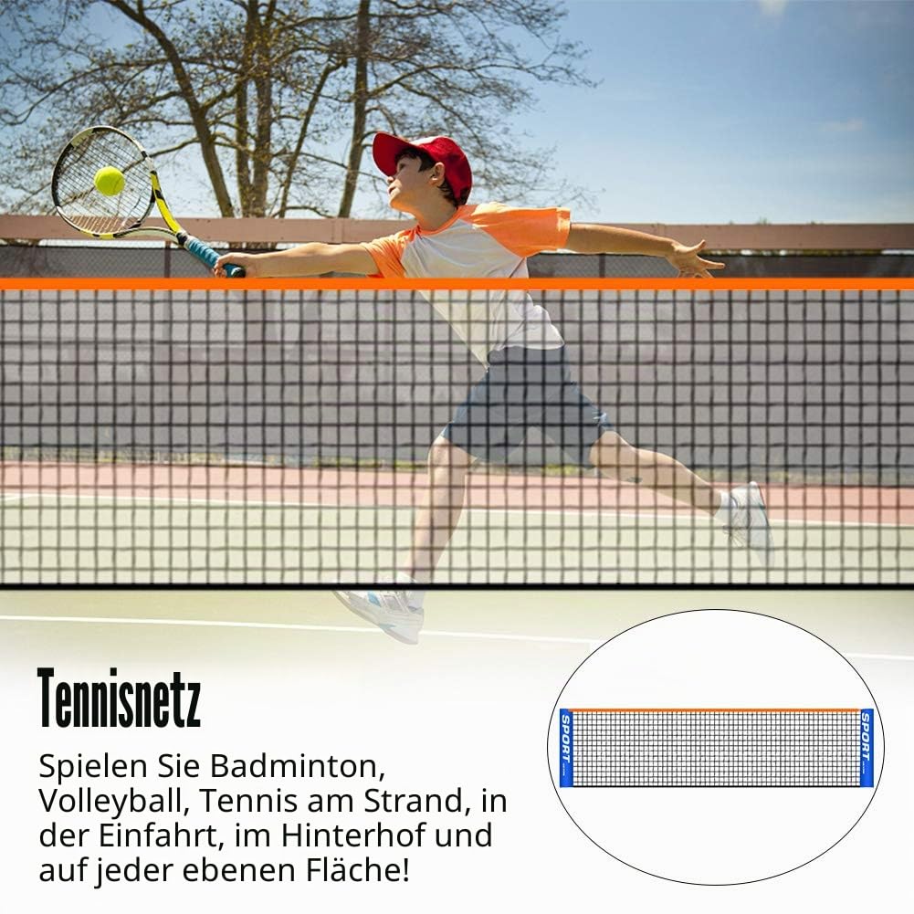 Tragbares Tennisnetz Faltbar 3-6M Kinder Erwachsene Indoor Outdoor (ohne Stangen)
