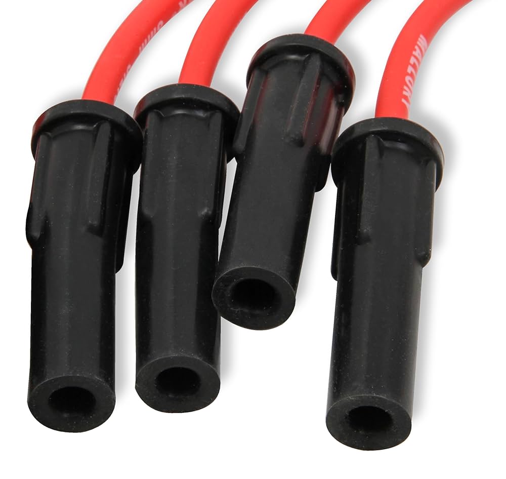 MALLORY 8mm  silicone suppression プラグコード Amazon.com: Mallory 611 Pro Wire Set 8mm Red Silicone Jacket