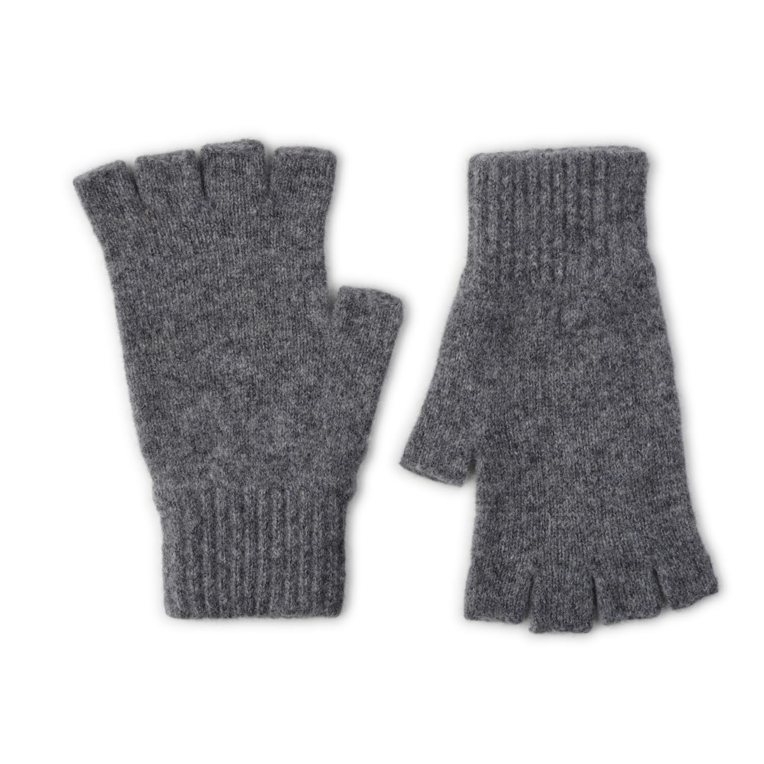 The Cashmere Choice Lomond Lambswool - Ladies Fingerless Gloves - Iona (Grey)