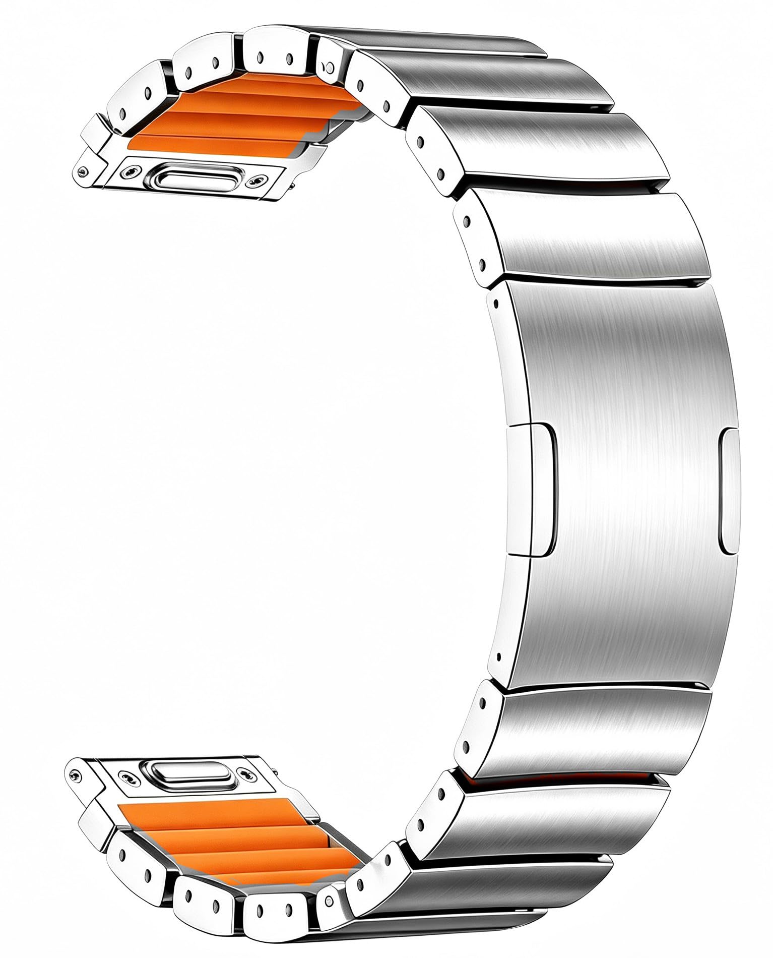 22mm Bracelet Titane, Doublure Silicone, Revêtement DLC, HID | Bracelet Léger, DLC Anti-Rayures, Fermoir Caché, pour Galaxy Watch 46mm, HUAWEI GT6 46mm, Garmin Forerunner 47mm