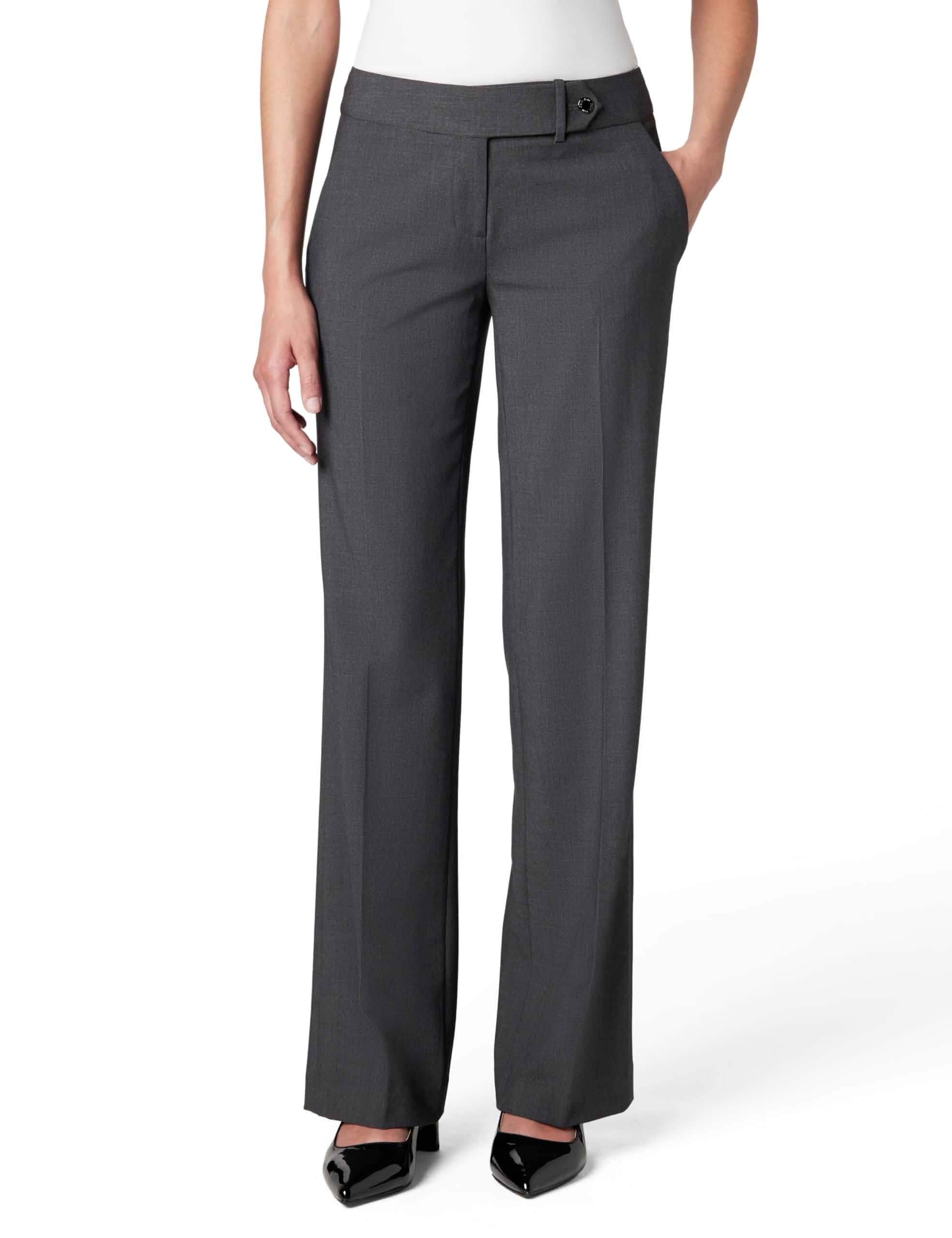 Calvin Klein Women's Classic Fit Straight Leg Lux Suit Pants Flat Front, Slight Flare Leg, Zip Front French Fly, Welt Back Pockets, Classic Fit, Formal Occasion