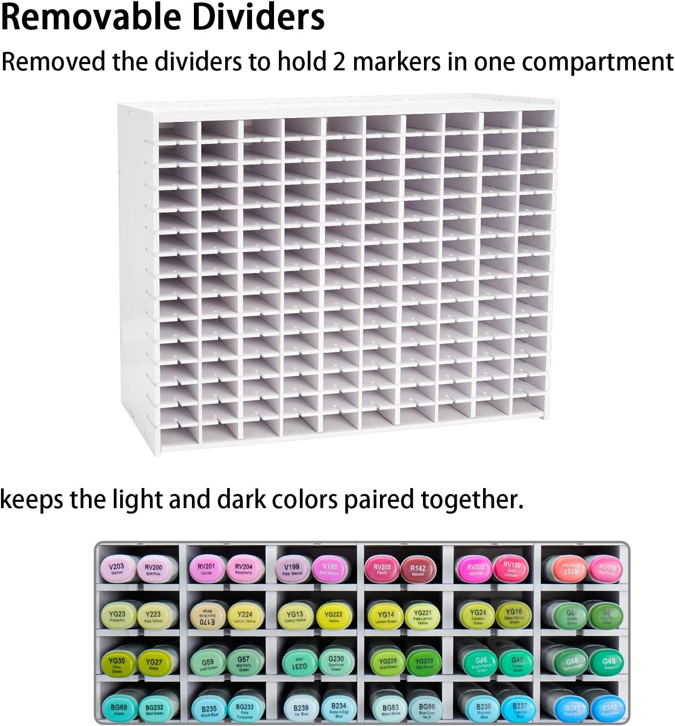 SANFURNEY Art Marker Storage Rack for 300 Markers, Watercolour Brushes Pens Color Pencils Organizer Holder for Desk
