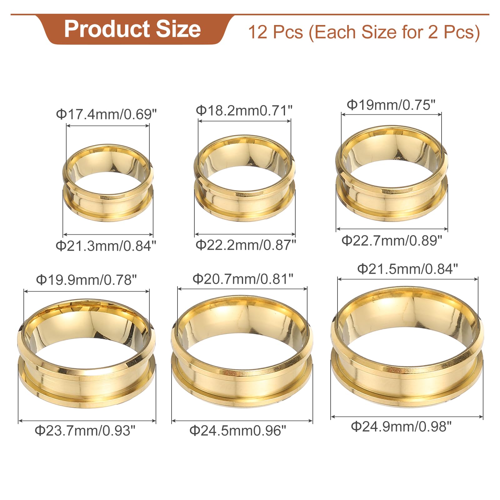 Snapklik.com : MECCANIXITY Stainless Steel Ring Blanks, 6 Sizes Centre ...