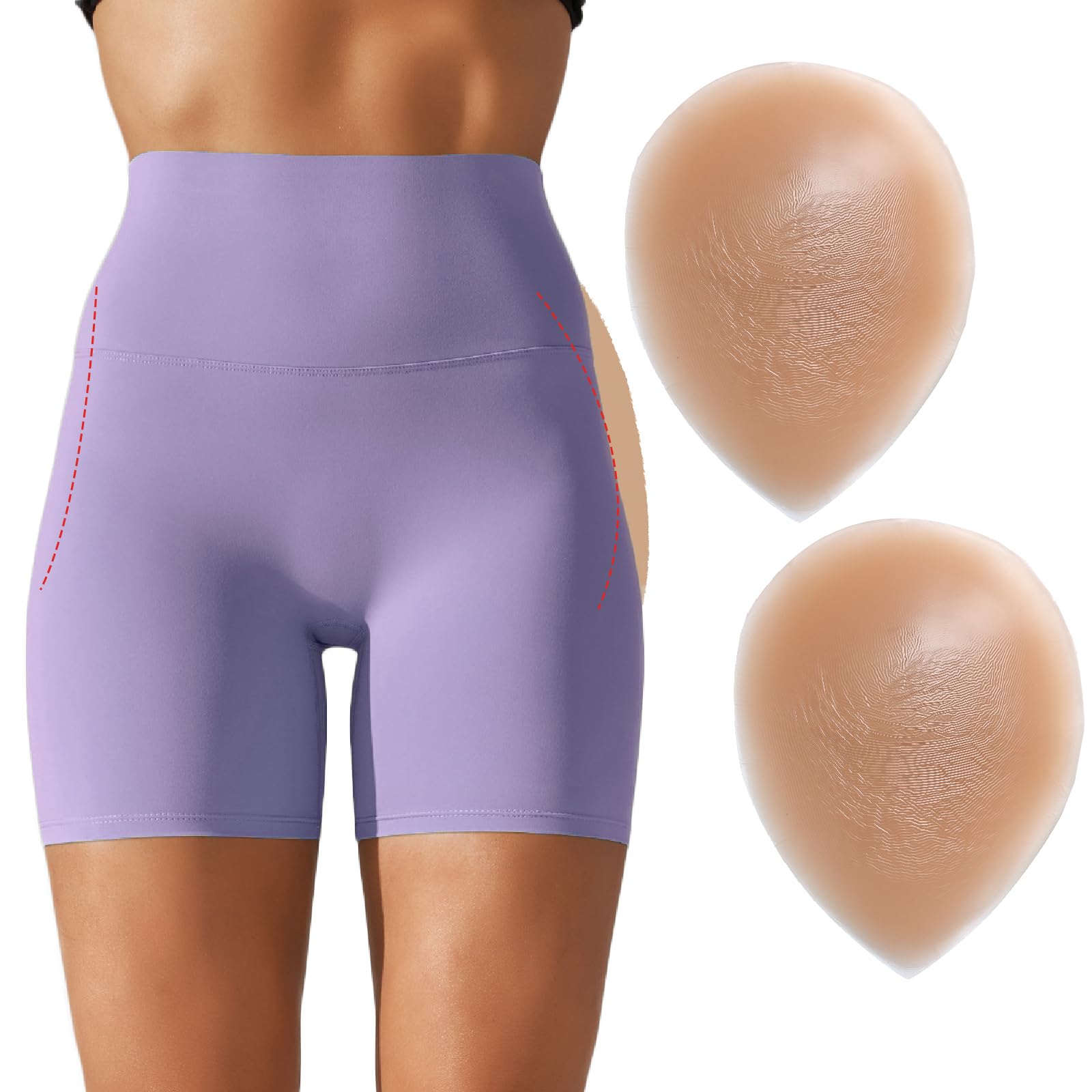 Photo 1 of POMAMZ Silicone Hip Pads Adhesive for Women - Reusable Butt Lift Enhancer Pads, Sticky Buttocks Enhancer, Caramel(2 Pieces),L