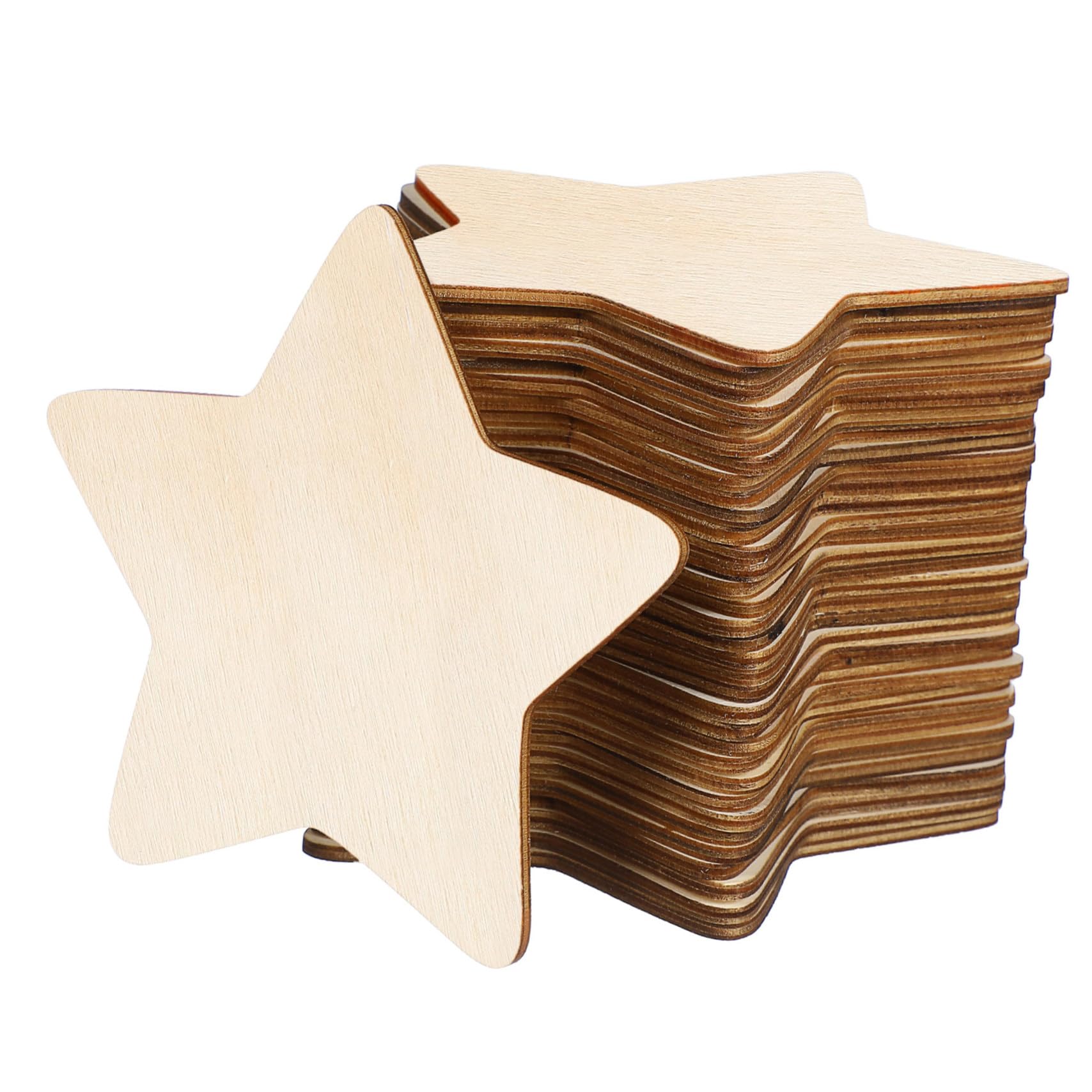 Estrellas de Madera de Cinco Puntas 50 Piezas para Manualidades DIY