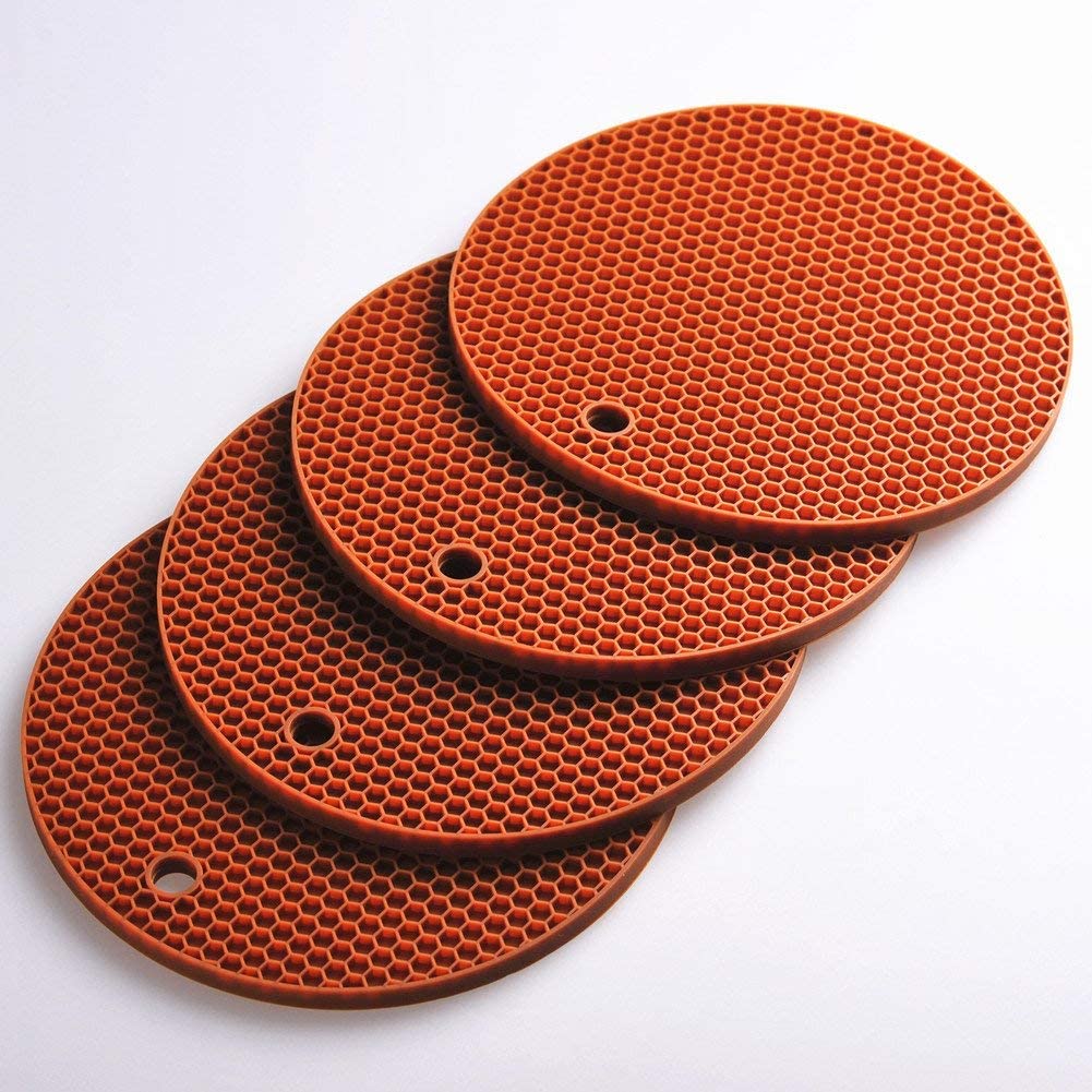 Dessous De Plat En Silicone Pour Plats Chauds, Casseroles Et Poêles, Dessous De Plat Rond, Ouvre-bocal Et Repose-cuillère, Tapis Chauffant Antidérapant Pour Table Et Comptoir, Lot De 6 Couleurs