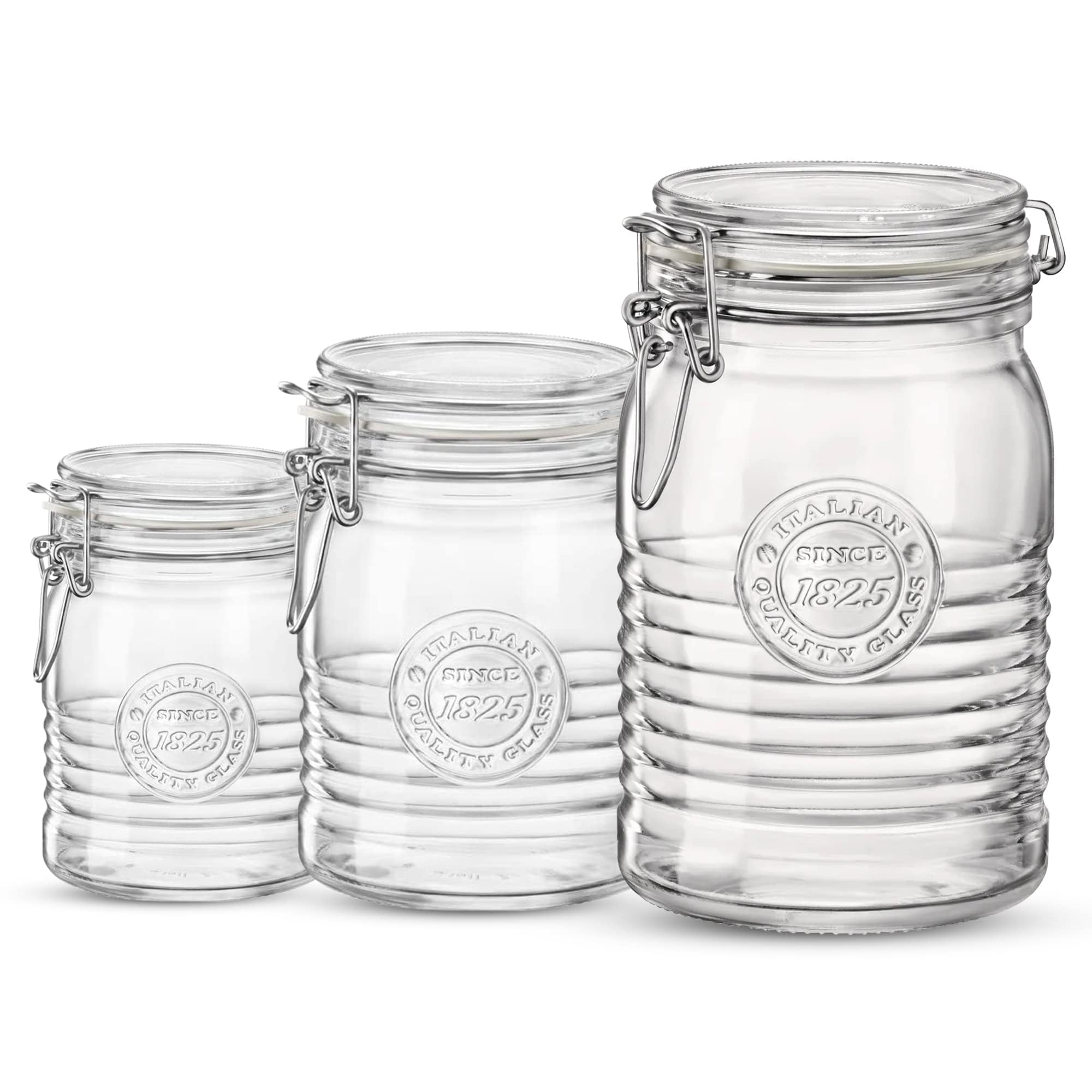 Bormioli Rocco Officina 1825, Set of 3 - Clear Glass Jars
