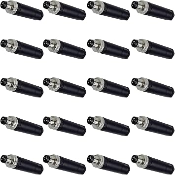 5/20Pcs M8 Waterproof Connector Set, 3/4/5Pin Options, Male & Female Aviation Plug Socket, Perfect for Sensor & Cable Connections 4 Pin Male 20
